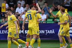 Các tuyển thủ Ukraine trong trận thắng Moldova 4-0 mới đây