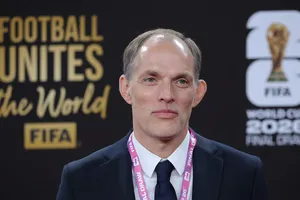 HLV Tuchel trong buổi lễ bốc thăm vòng bảng World Cup 2026