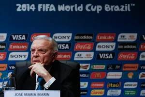 Cựu chủ tịch LĐBĐ Brazil Jose Maria Marin khi đang làm Trưởng ban tổ chức World Cup 2014. Ảnh: Getty Images. 