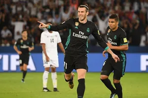 Gareth Bale ăn mừng bàn thắng. Ảnh Getty Images.