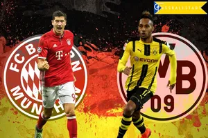 Các tay súng thiện xạ so tài: Robert Lewandowski (Bayern) và Pierre-Emerick Aubameyang (Dortmund). Ảnh: Getty Images.
