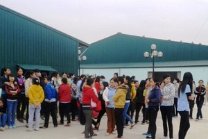 清化省上百工人罷工