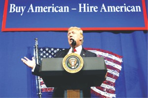 特朗普在威斯康星州發表講話。（圖片來源：互聯網）