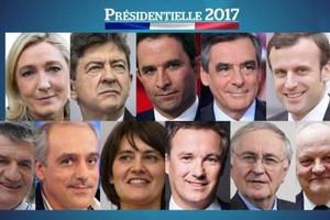 圖爲法國總統大選11候選人。（圖片來源：法新社）