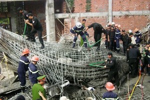 建筑工程勞動事故現場。（圖源：互聯網）