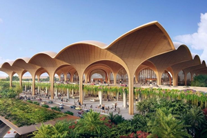 柬埔寨新建的德崇国际机场效果图。