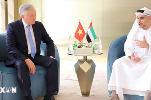 越南政府常务副总理阮和平会见阿布扎比国际金融中心主席艾哈迈德·杰西姆·扎阿比。