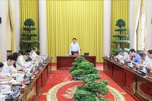 越南国家主席梁强发言。
