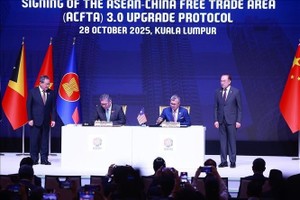 东盟与中国签署自贸区3.0版升级议定书。