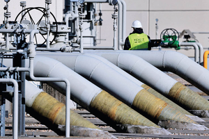 这是2022年3月8日在德国卢布明拍摄的“北溪1 号”天然气管道。