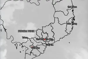 12月5日上午约8时南部区域的天气雷达图。