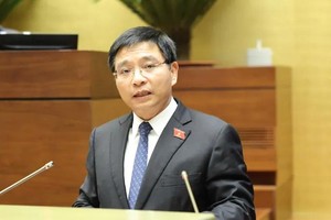 财政部长阮文胜报告关于调整2021-2030年阶段、到2050年愿景的国家总体规划。