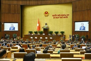 第十五届国会第十次会议闭幕式现场。