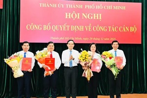 胡志明市市委书记陈留光颁授干部《决定》