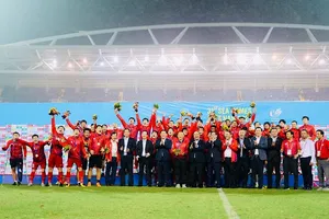 Đội tuyển bóng đá U23 nam Việt Nam đã được tặng thưởng Huân chương Lao động hạng Ba trước thành tích giành HCV tại SEA Games 31. Ảnh: DŨNG PHƯƠNG