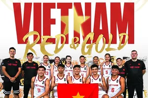 Các thành viên đội bóng rổ U23 nội dung 3x3 của Việt Nam thi đấu tại Malaysia lần này. Ảnh: VBF