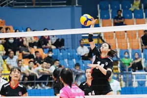 Vi Thị Như Quỳnh (tấn công) đã thi đấu tốt ở giải vô địch quốc gia 2022 và có tên trong danh sách đội tuyển bóng chuyền nữ Việt Nam. Ảnh: T.THẢO