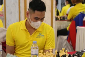 Đại kiện tướng Trần Tuấn Minh (Hà Nội) là một trong những ứng viên vô địch nội dung cờ tiêu chuẩn cá nhân nam tại giải. Ảnh: ChessVN
