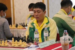 Kiện tướng Phạm Chương đang dẫn đầu bảng nam cờ tiêu chuẩn tại giải. Ảnh: Vietnamchess