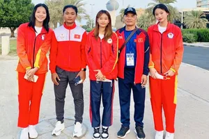 Đội điền kinh trẻ Việt Nam tại giải U.18 vô địch châu Á 2022. Ảnh: N.NGUYÊN