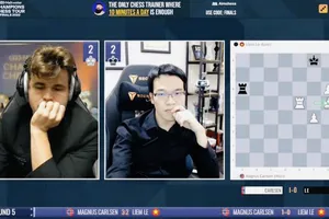 Quang Liêm và Carlsen đã thi đấu rất hấp dẫn ở lượt trận thứ 5. Ảnh: Chess24