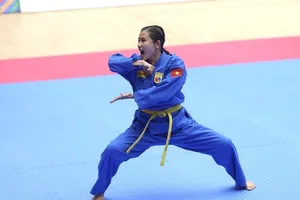 Nữ võ sĩ Mai Thị Kim Thùy sẽ tiếp tục dự Đại hội thể thao toàn quốc năm nay. Ảnh: N.A