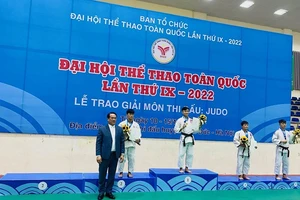 Nam VĐV Hoàng Thành đã có HCV quan trọng cho judo Ninh Bình ở Đại hội năm nay. Ảnh: C.NGUYỄN