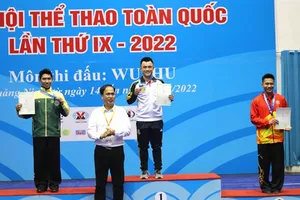 VĐV Nông Văn Hữu của thể thao Lạng Sơn đã có HCV wushu tại Đại hội năm nay. Ảnh: VĨNH HẢI.BVH