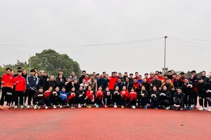 Đội tuyển điền kinh Việt Nam tại Trung tâm HLTTQG Hà Nội đã trở lại tập luyện. Ảnh: ĐKVN