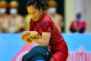 Phùng Thị Huệ là gương mặt chủ chốt của jujitsu Thái Nguyên và đội tuyển quốc gia. Ảnh: D.P