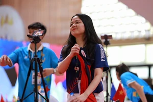 Hồng Nhung đã giành tấm HCV thứ hai cho cờ ouk chaktrang Việt Nam tại SEA Games 32. Ảnh: D.P