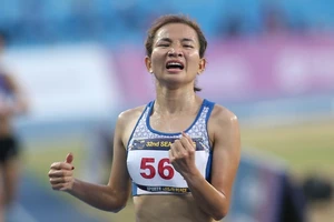 Nguyễn Thị Oanh thi đấu tại SEA Games 32. Ảnh: D.P