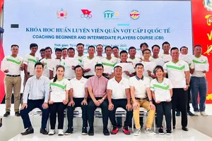 Liên đoàn quần vợt Việt Nam đã kết thúc khóa học HLV cấp 1 quốc tế năm 2023. Ảnh: VTF