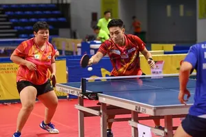 Mai Hoàng Mỹ Trang (TPHCM)/Nguyễn Anh Tú (Hà Nội) đã vô địch nội dung đôi nam-nữ giải quốc gia năm nay. Ảnh: BTC