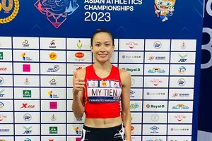 Tuyển thủ Huỳnh Thị Mỹ Tiên đã có lần đầu tiên thi đấu vô địch châu Á và xếp hạng 5. Ảnh: MINH MINH