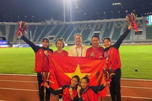 Đội điền kinh Việt Nam xếp ahnjg 13 chung cuộc. Ảnh: MINH MINH