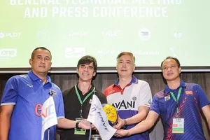 Đại diện các đội bóng đã tham dự cuộc họp kĩ thuật để nắm cụ thể thông tin lượt thứ hai SEA V.League 2023. Ảnh: AVC