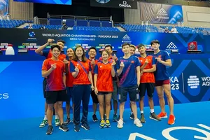 Đội tuyển bơi Việt Nam đã thi đấu nỗ lực tại giải bơi vô địch thế giới 2023. Ảnh: THANH HUYỀN
