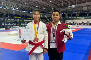 Võ sĩ Đặng Thị Huyền là một trong những gương mặt tập huấn tại Philippines và dự ASIAD 19. Ảnh: JVN