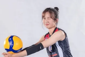 Chủ công Natthimar Kubkaew là ngoại binh góp mặt trong đội hình nữ Thái Bình thi đấu vòng 2 giải vô địch quốc gia tới đây. Ảnh: THAILANDVOLLEY