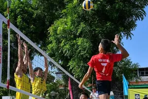 Các sinh viên đã thi đấu giải bóng chuyền sinh viên toàn quốc 2023. Ảnh: UPES1