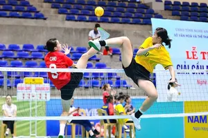 Các cuộc tranh tài hấp dẫn của giải cầu mây vô địch quốc gia 2023 đang diễn ra tại Nghệ An. Ảnh: VSTAF