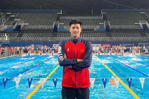 Tuyển thủ Ngô Đình Chuyền đã thi đấu cự ly 200m tự do ở giải bơi vô địch thế giới 2024. Ảnh: ĐÌNH CHUYỀN