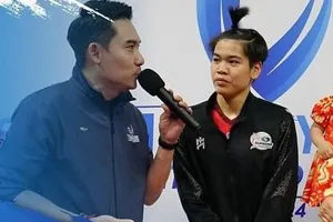 Chủ công Siriwan (trái) gia nhập đội bóng chuyền nữ của Binh chủng Thông tin liên lạc năm nay. Ảnh: THAIVOLLEYBALL