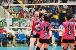 Polina là ngoại binh để lại sức hút nhiều nhất với người hâm mộ bóng chuyền Việt Nam từ khi Liên đoàn bóng chuyền cho cầu thủ ngoại được thi đấu giải vô địch quốc gia. Ảnh: VFV