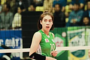 Đoàn Thị Lâm Oanh và đồng đội đã có chiến thắng đầu tiên tại giải vô địch quốc gia năm nay. Ảnh: L.O