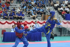 VĐV đã tranh tài tại giải vovinam vô địch các đội mạnh quốc gia 2024. Ảnh: VĂN NGỌC