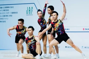 Đội thể dục aerobic Việt Nam có HCV tại Nhật Bản. Ảnh: IVAN.F.MELOGYM