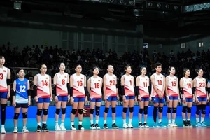 Đội tuyển bóng chuyền nữ Việt Nam đã có chiến thắng đầu tiên ở giải FIVB Challenge Cup 2024. Ảnh: FIVB