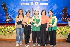 Cờ vua nữ TPHCM có các kết quả quan trọng ở nội dung cờ chớp, cờ siêu chớp tại giải. Ảnh: VNCHESS